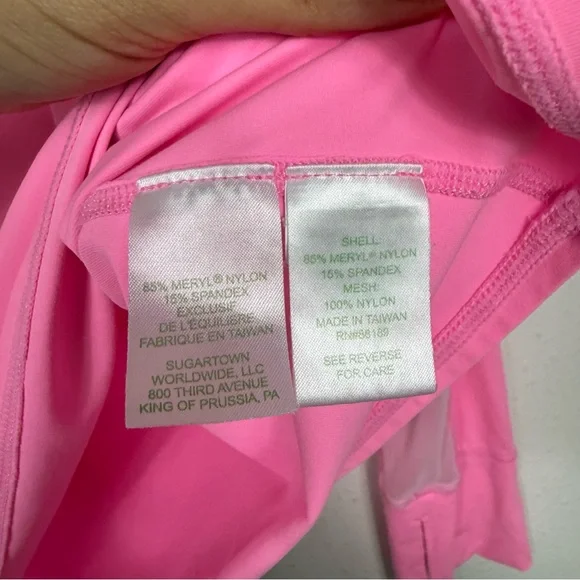 Lilly Pulitzer Pink Luxletic Marion Half-Zip Sunguard Mesh PGA Embroidery Large - Picture 6 of 8